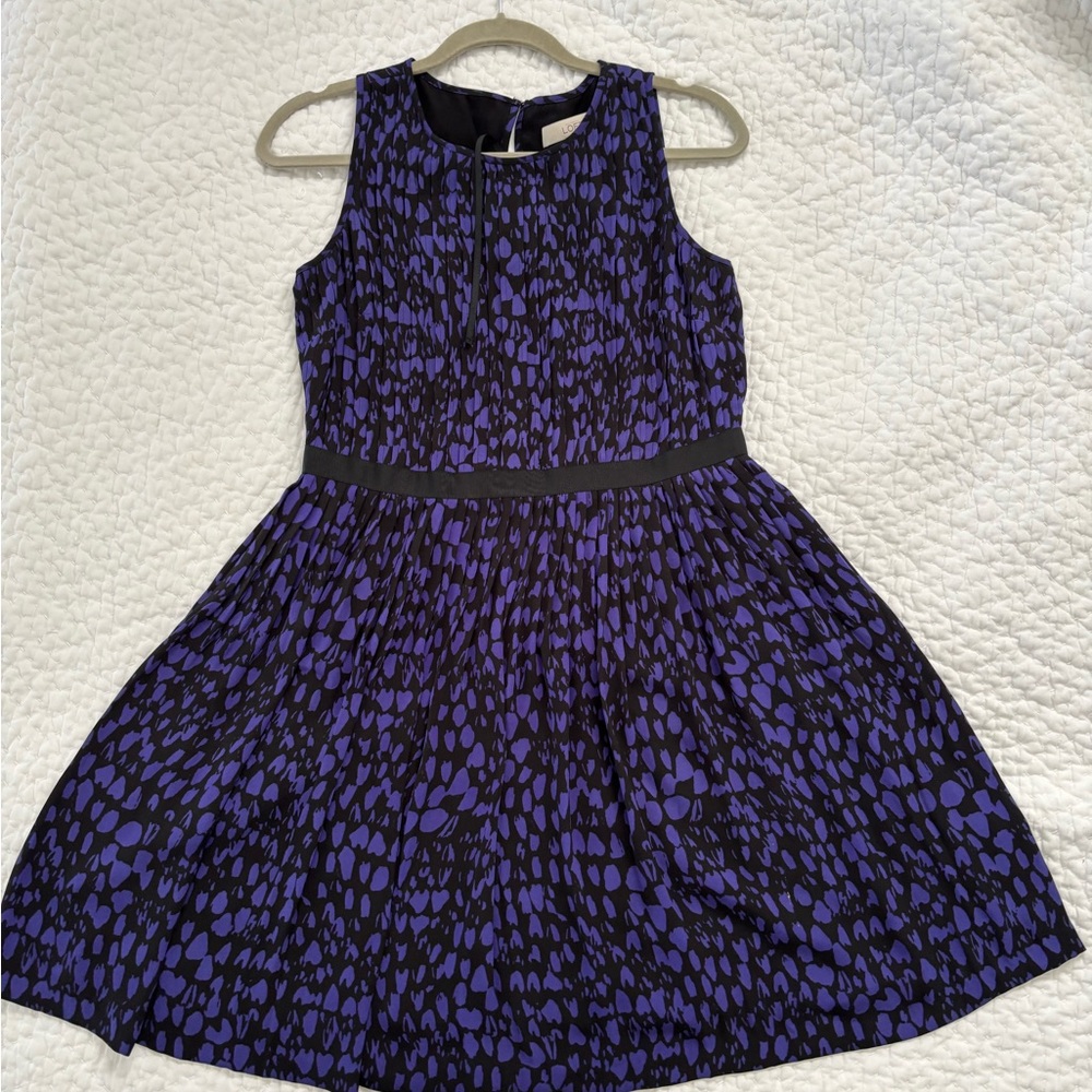 LOFT Women's Casual Dress in Purple and Black